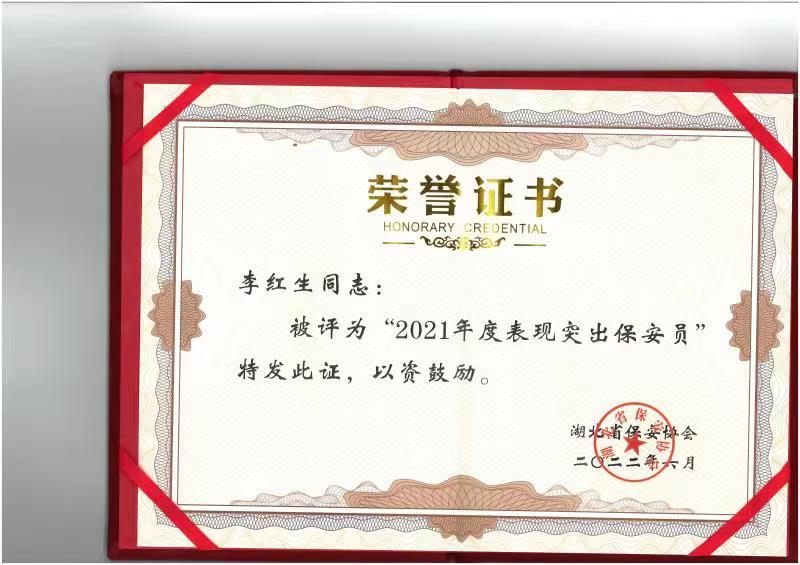 2021年度阐发凸起保安员